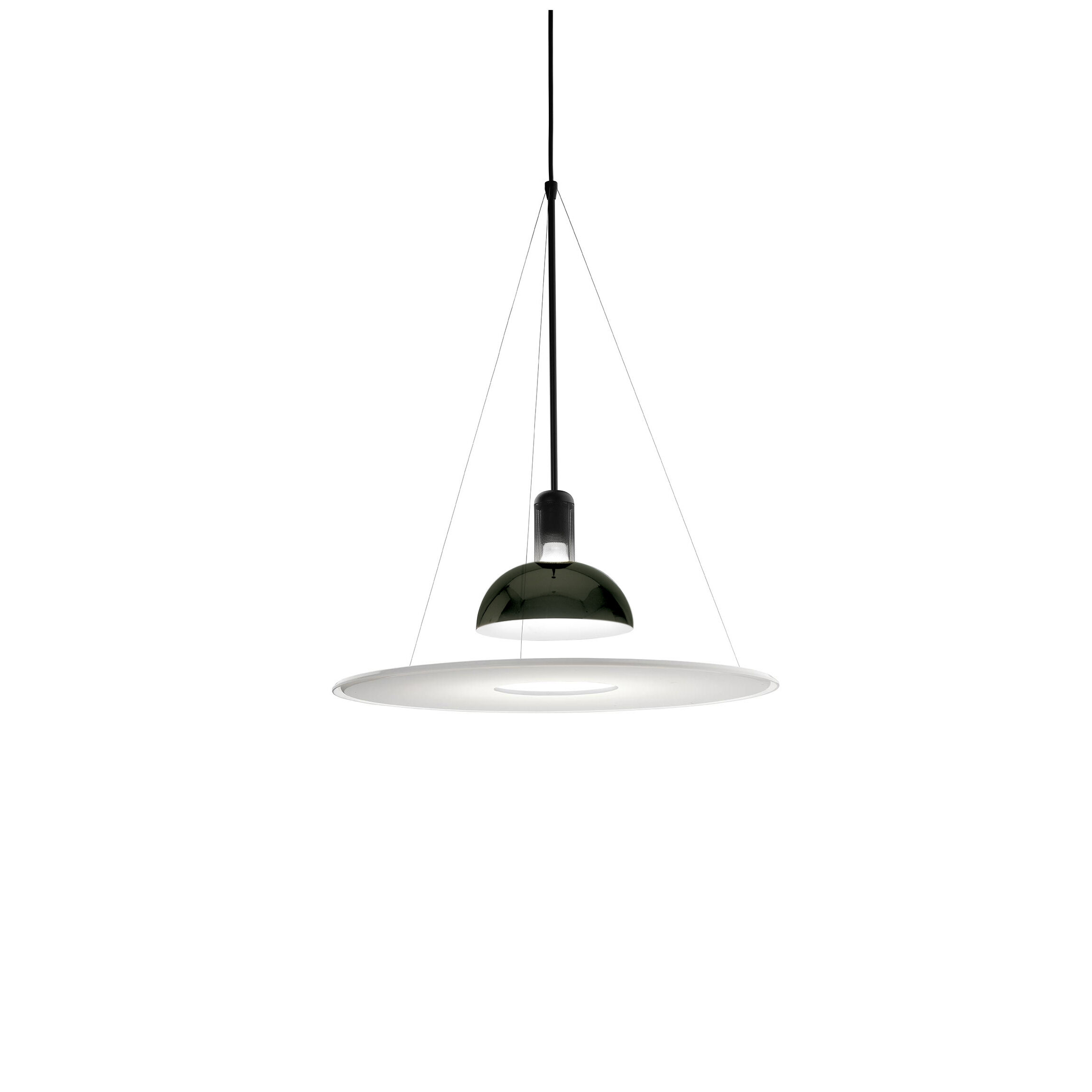 Frisbi Pendant Ceiling Dimmable Lamp in Black or Nickel